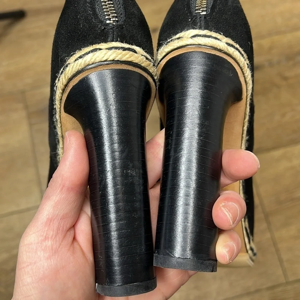 Opening Ceremony Black Suede Open Toe Booties Size 37/7